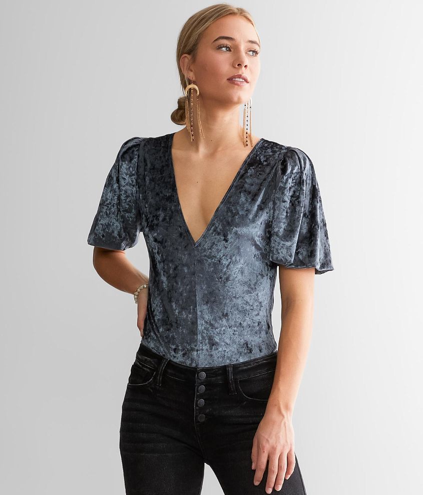 Free People Don't You Wish Velvet Bodysuit