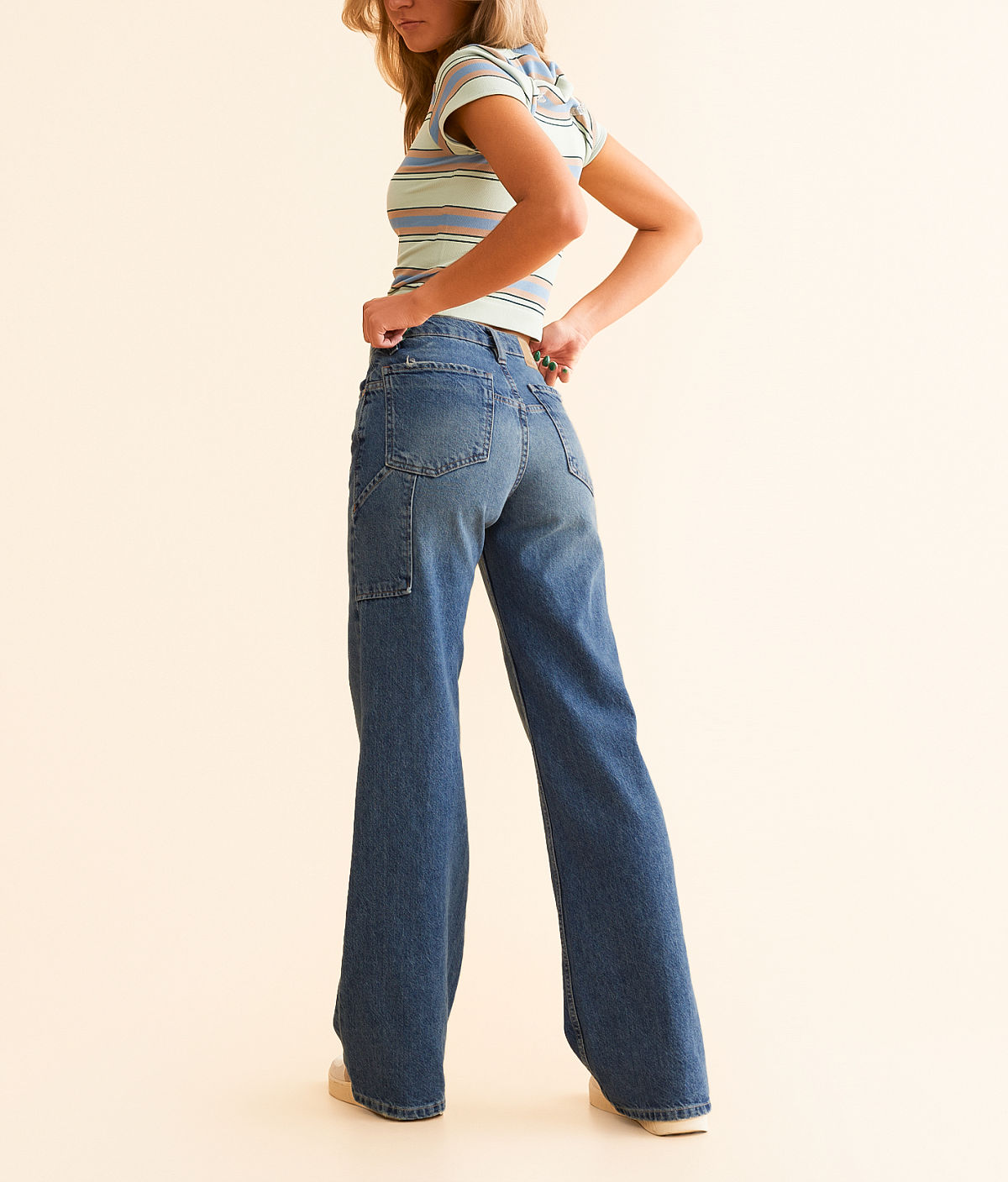 Free People Tinsley High Rise Baggy Straight Jean — Hazey Blue by Buckle