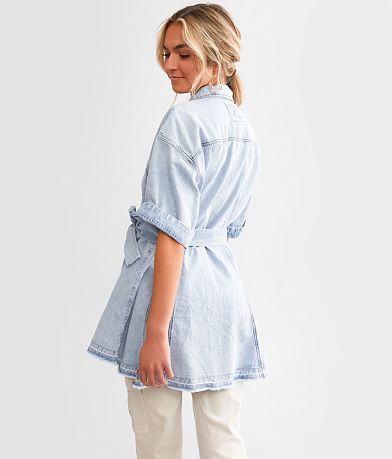 Free People Jenny Denim Tunic Top back view