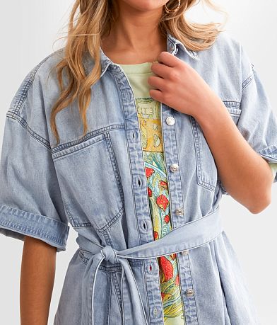 Free People Jenny Denim Tunic Top misc detail 1 view