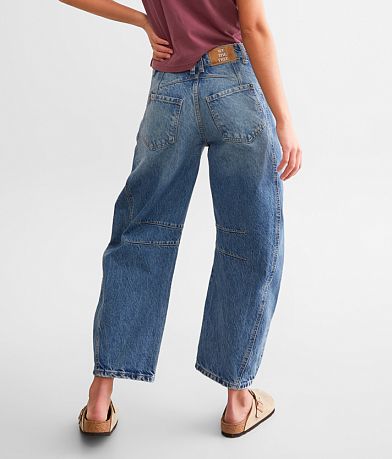 Free People We The Free Good Luck Mid-Rise Barrel Jean BACK