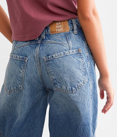 Free People We The Free Good Luck Mid-Rise Barrel Jean BACK_POCKET