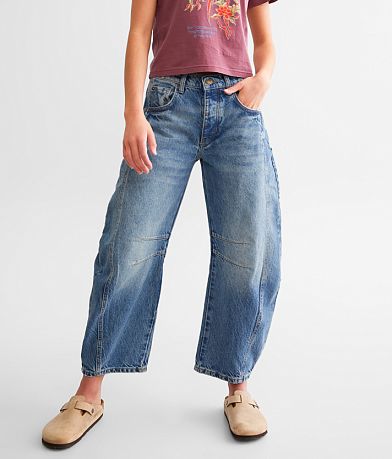 Free People We The Free Good Luck Mid-Rise Barrel Jean front view