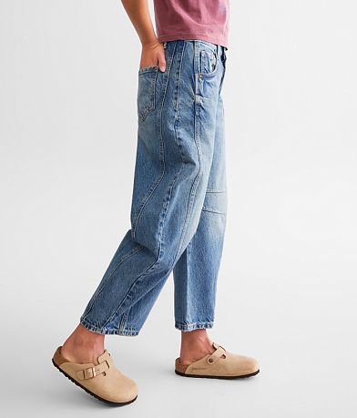 Free People We The Free Good Luck Mid-Rise Barrel Jean FULL_RIGHT_SIDE