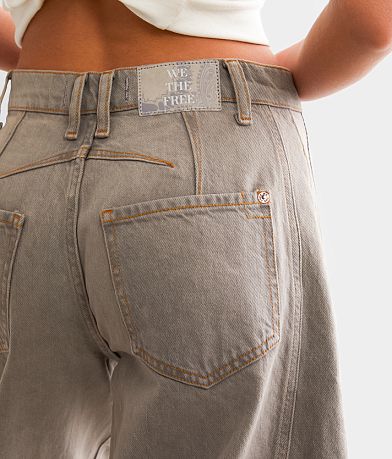 Free People We The Free Good Luck Mid-Rise Barrel Jean back pocket view
