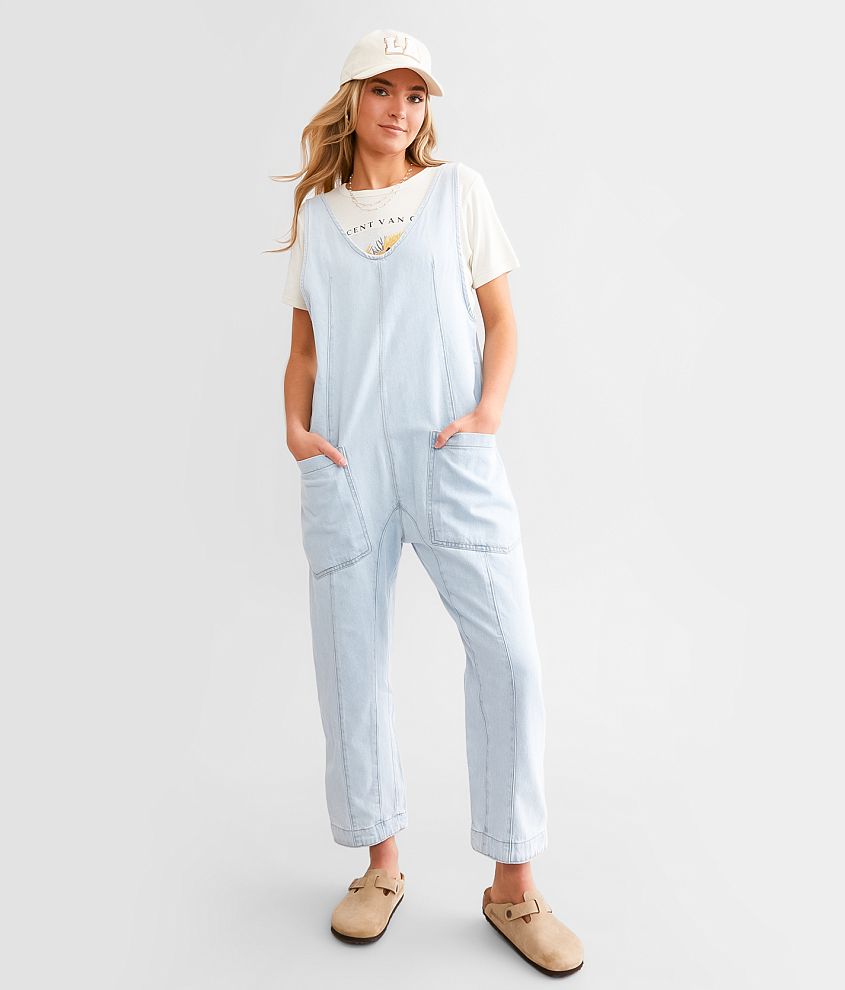 Free People High Roller Overall Denim Jumpsuit