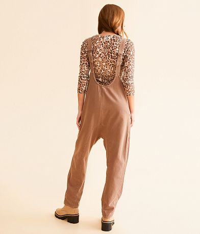 Free People High Roller Denim Jumpsuit BACK