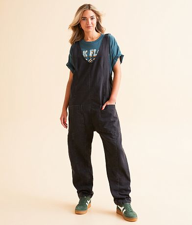 Free People High Roller Overall Denim Jumpsuit front view