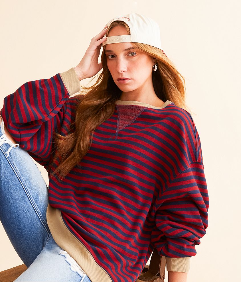 Free People Striped Pullover