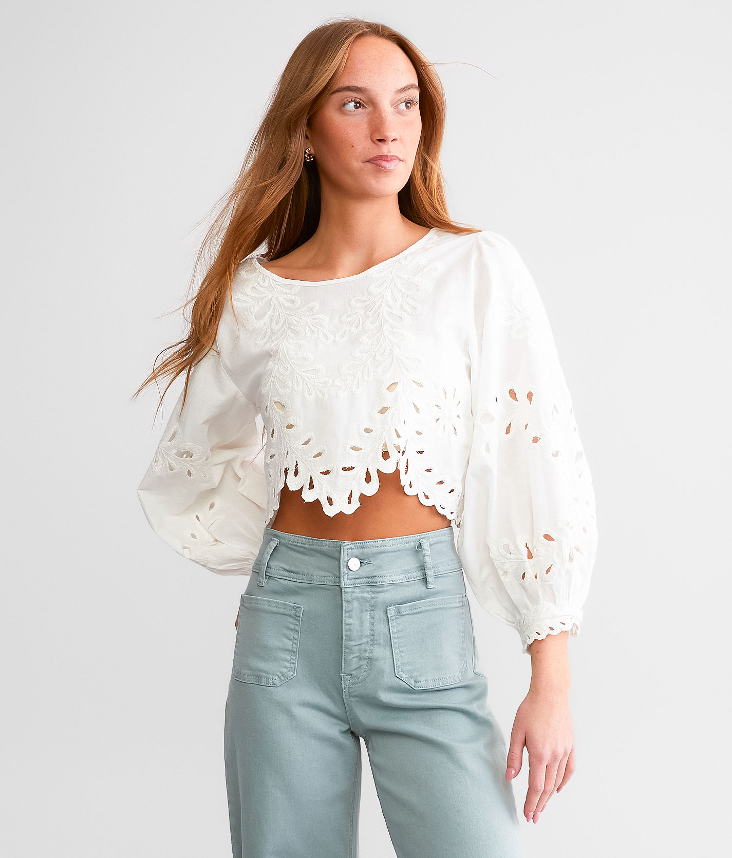 Free People Oleander Cropped Top - Women's Shirts/Blouses in Ivory