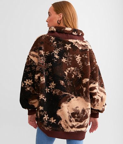 Free People Rosie Oversized Sherpa Pullover BACK