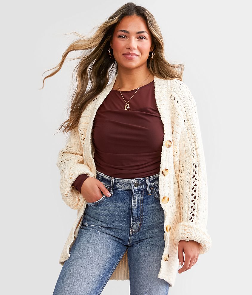 Cable Cardigan Sweater