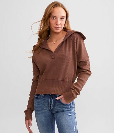 Free People Not So Ordinary Washed Pullover front view