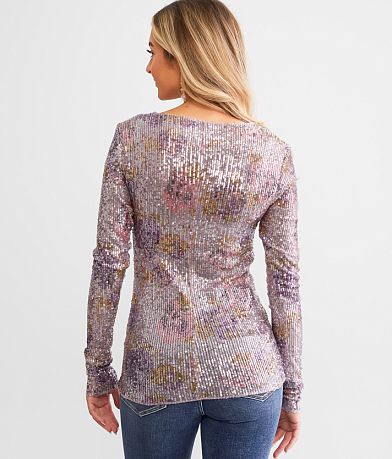 Free People Gold Rush Top - Women's Shirts & Blouses in Lilac Combo ...