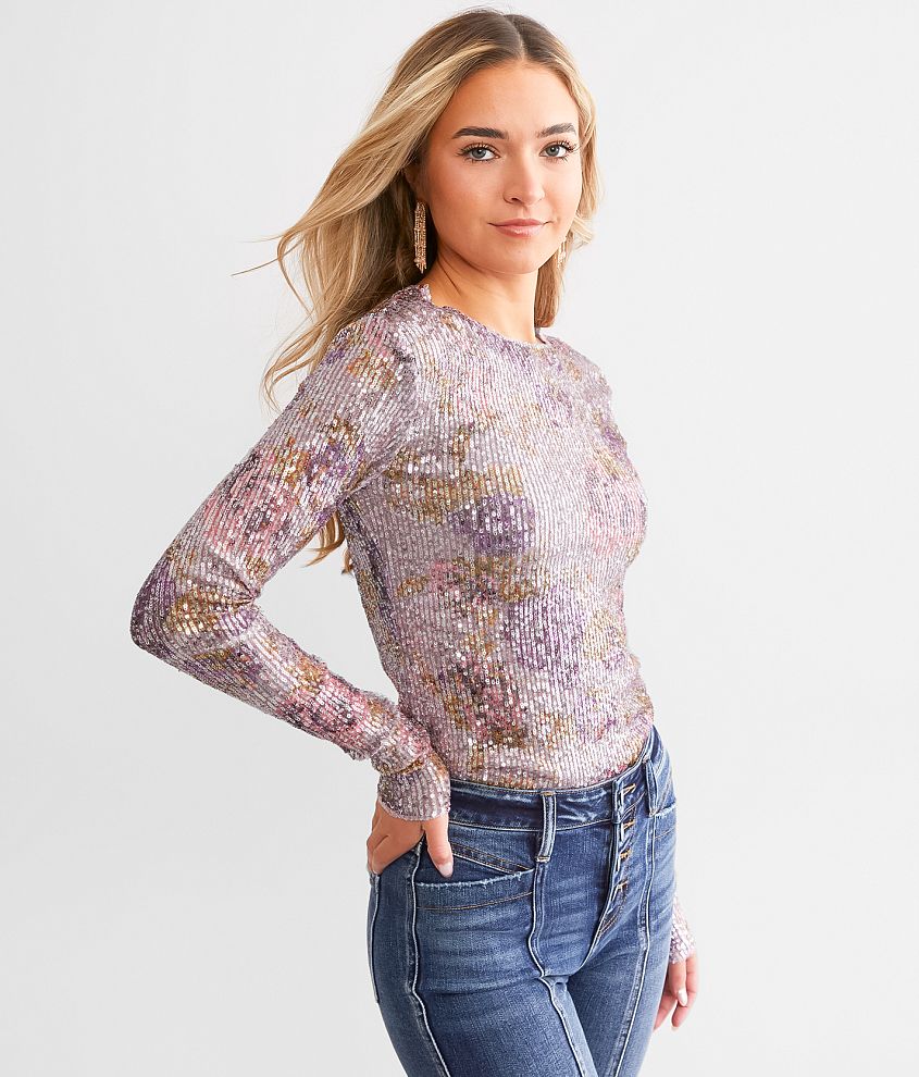 Free People Gold Rush Top - Women's Shirts/Blouses in Lilac Combo