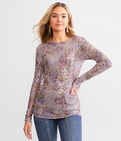 Free People Gold Rush Top - Women's Shirts & Blouses in Lilac Combo ...