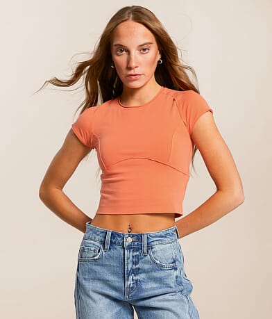 Free People Protagonist Cropped T-Shirt front view