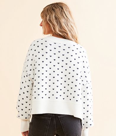Free People Pattern Easy Street Cropped Sweater BACK