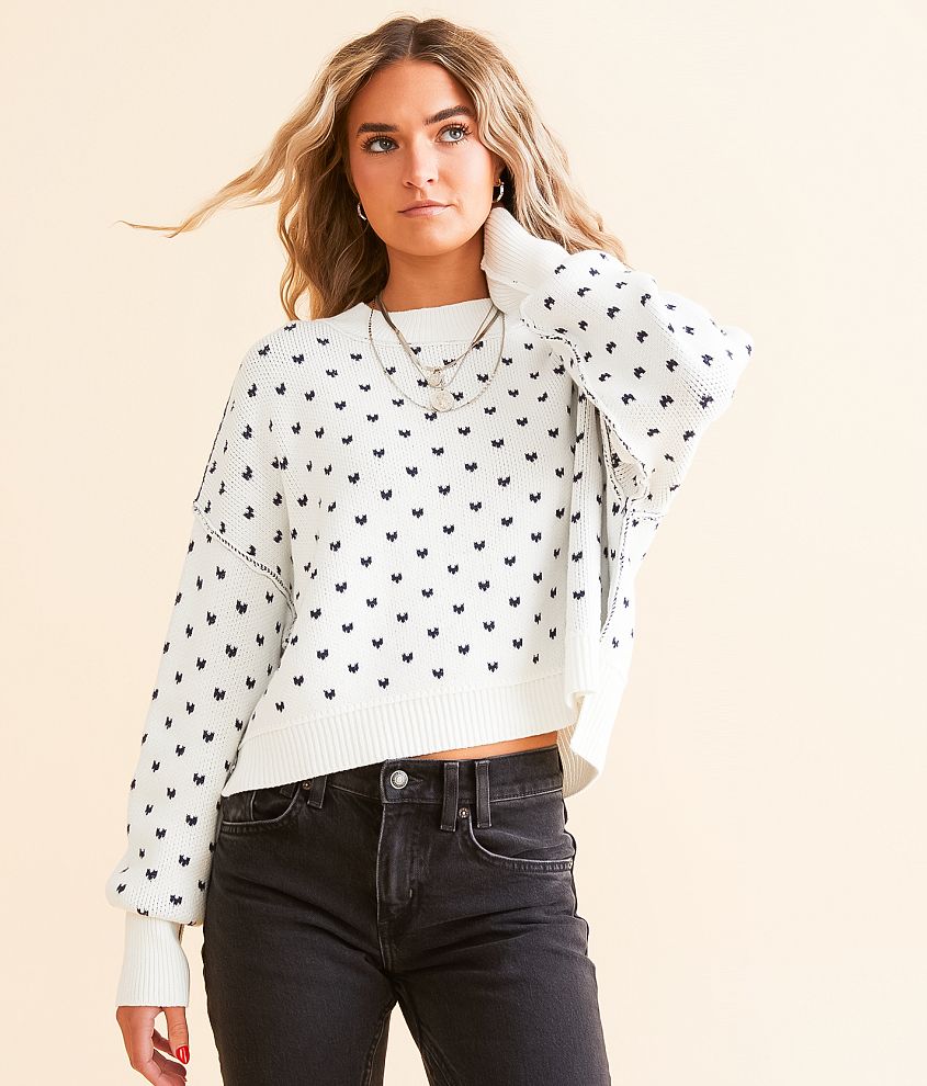 Free People Pattern Easy Street Cropped Sweater front view