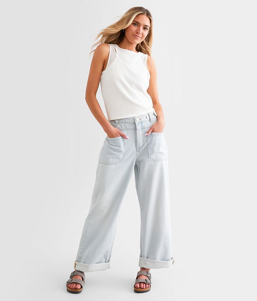 Free People Palmer Wide Leg Cuffed Jean