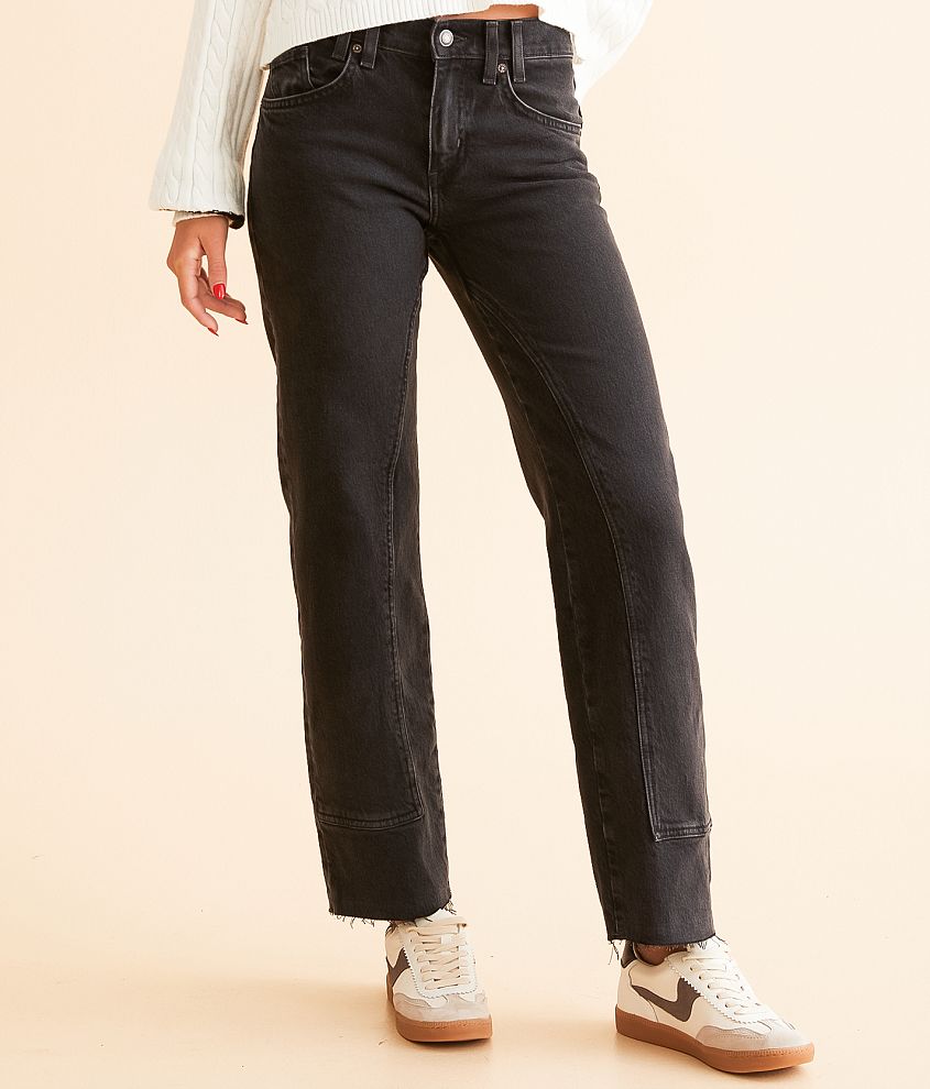 Free People Risk Taker High Rise Straight Stretch Jean front view