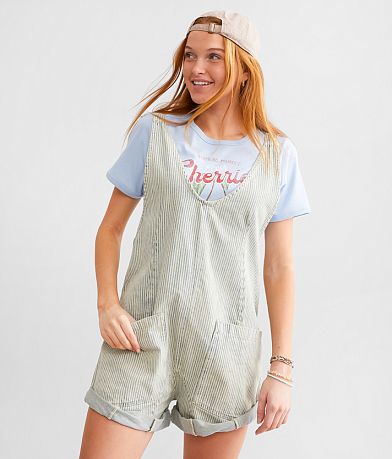 Free People High Roller Railroad Overall Short front view