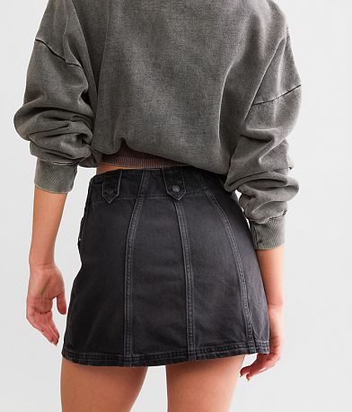 Free People Runaway Denim Mini Skirt BACK