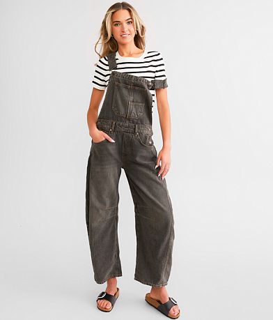 Free People We The People Good Luck Barrel Overalls front view