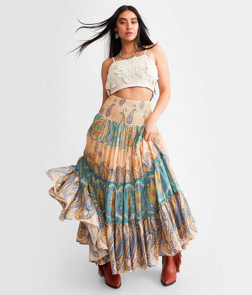 Free People Super Thrills Convertible Maxi Skirt front view