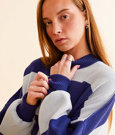 Free People Checker Easy Street Tunic Sweater misc detail 1 view
