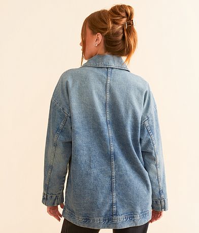 Free People Avery Oversized Denim Jacket BACK