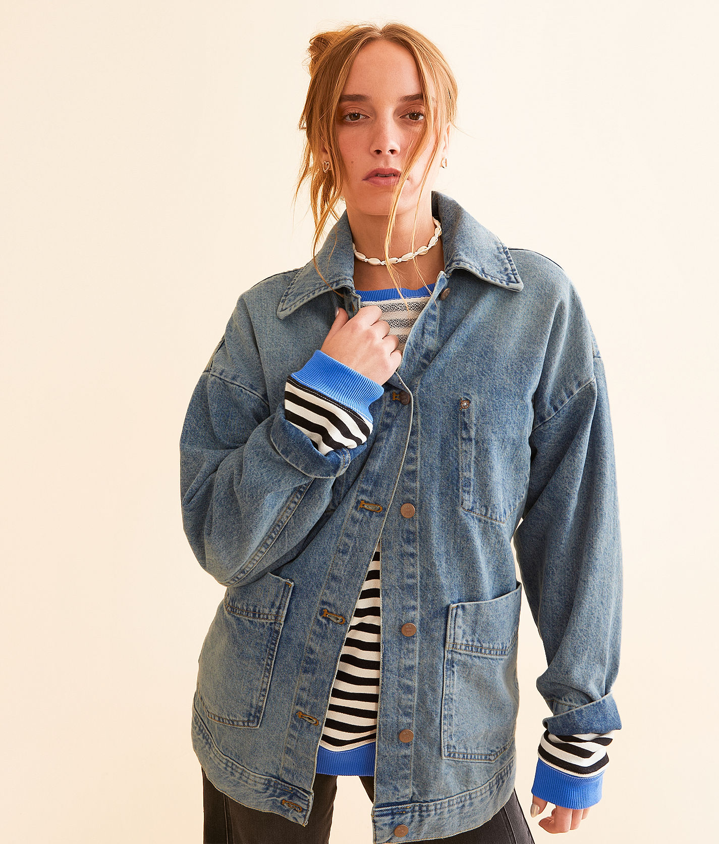 Veste Free People – Noir Ciré Denim Moto – Écharpe Drapée – Taille 2 – Occasion Très Bon état