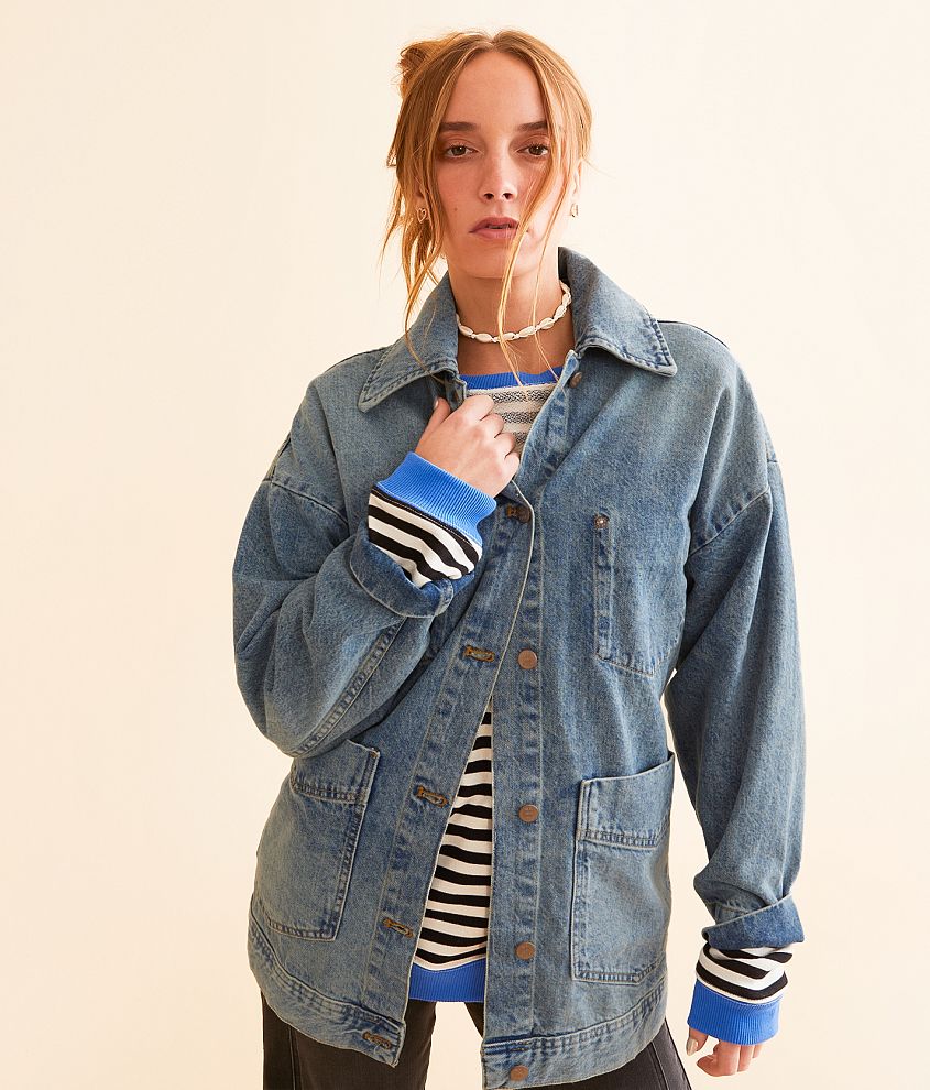 Free people oversized denim jacket hotsell