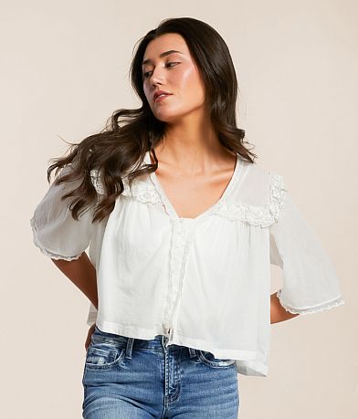 Free People Luna Cropped Blouse front view