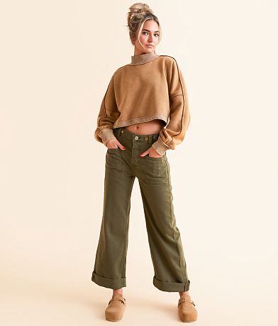 Free People Palmer Wide Leg Cuffed Jean front view
