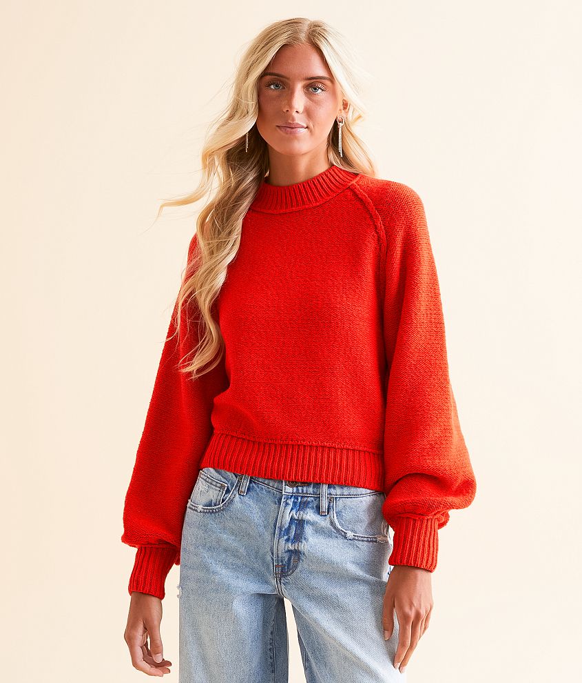 Free People Riley Sweater Women s Sweaters in Fiery Red Buckle