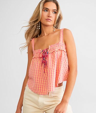 Free People Picnic Party Cropped Tank Top front view