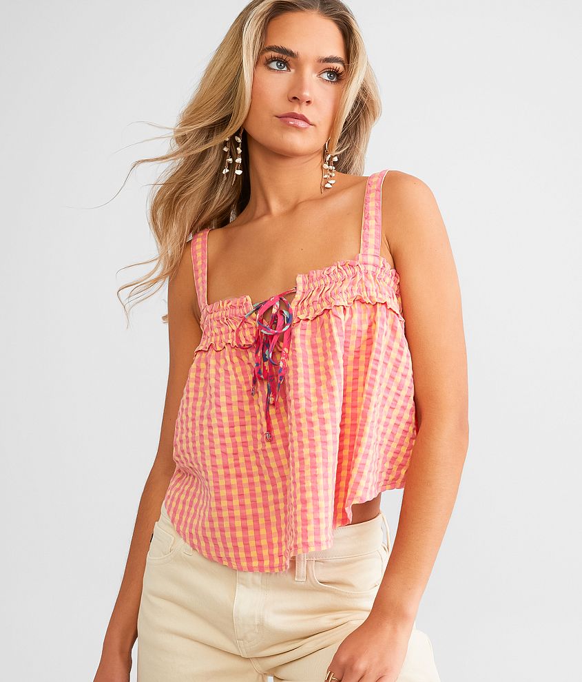 Free People Picnic Party Cropped Tank Top