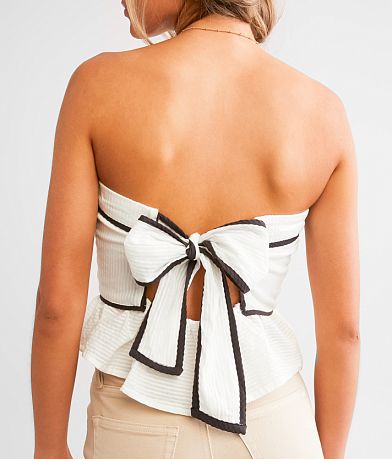 Free People Tara Peplum Tube Top BACK