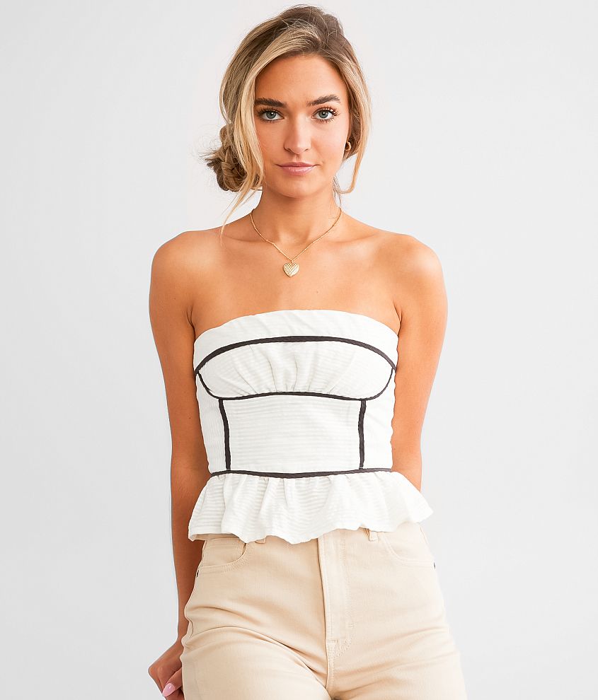 Free People Tara Peplum Tube Top