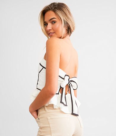 Free People Tara Peplum Tube Top FULL_RIGHT_SIDE