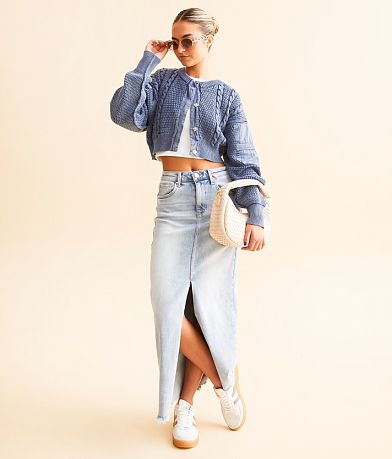 Free People Heritage Cropped Cardigan Sweater misc detail 3 view