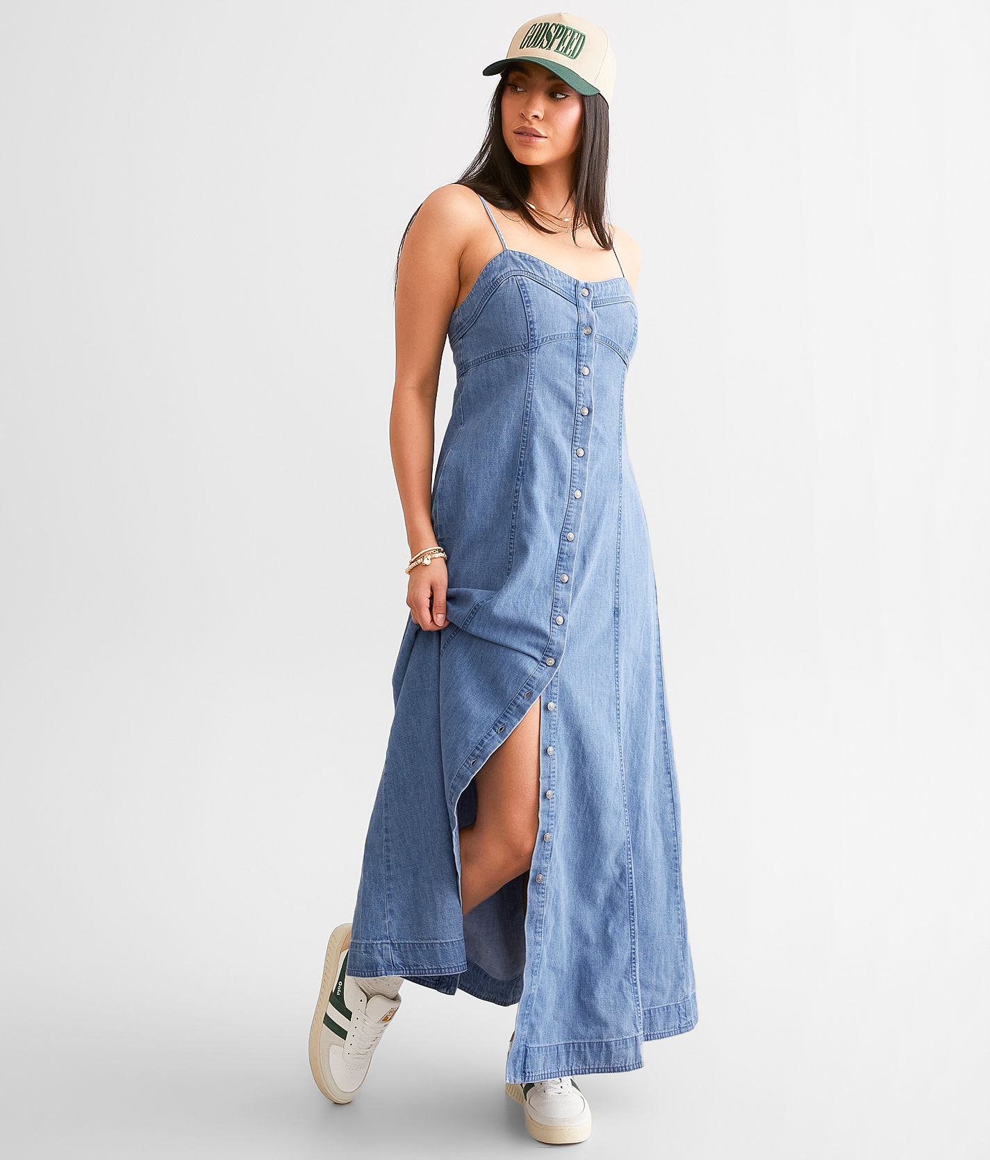 Free People Just Jill Denim Maxi Dress - Women's Dresses in Blissful Blue |  Buckle