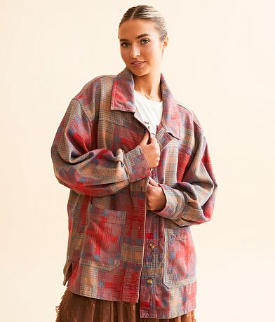 Free People Keep It Cozy Oversized Shacket front view