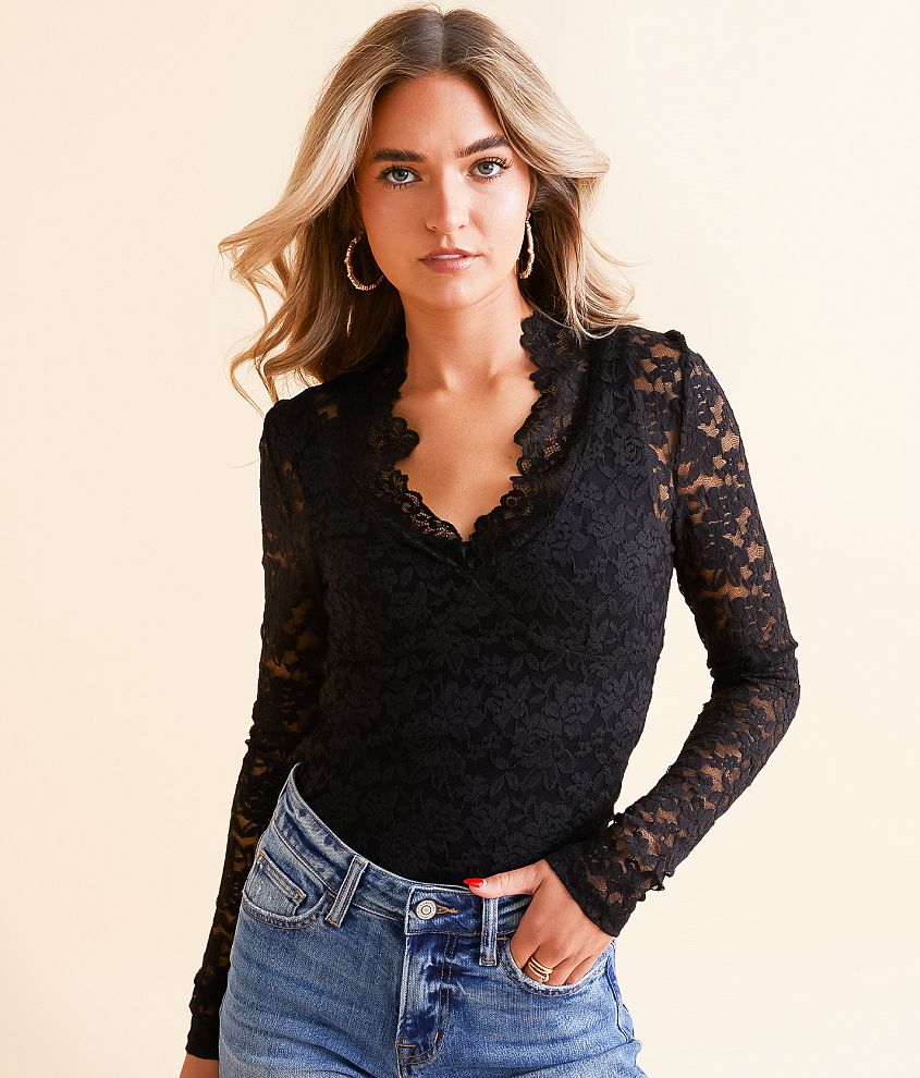 Free People All Day Lace Top front view