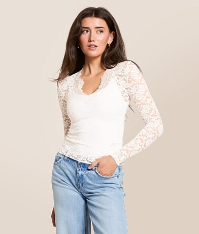 Free People All Day Lace Top front view