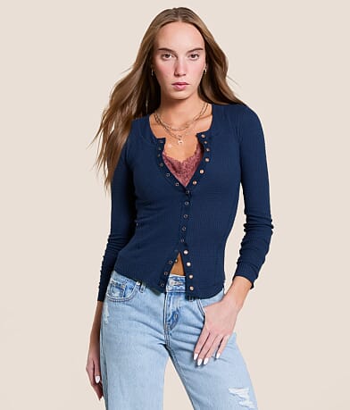Free People Going Places Cardi Top front view
