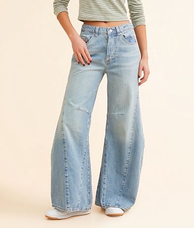 Free People Eden High Slouchy Wide Leg Jean front view