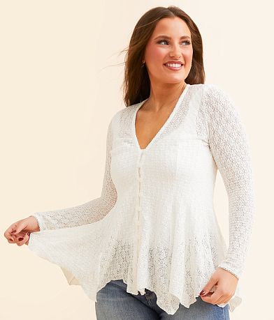 Free People Janey Lace Blouse front view