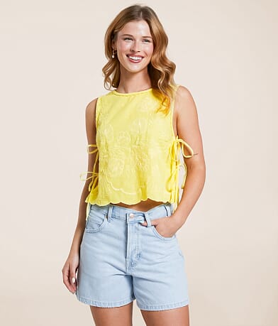 Free People Faded Gardens Cropped Tank Top front view